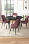 Hanah Home Juego de Mesa y Sillas de Comedor, Mármol Negro y Rosa Empolvado, Tablero de Partículas y Patas de Metal, 5 Piezas